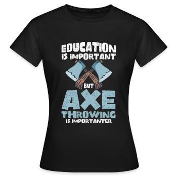 Axt Werfer Axt Werfen Axt Geschenk - Frauen T-Shirt - Schwarz - Vorne - AI Model Female 172 dark (172cm)