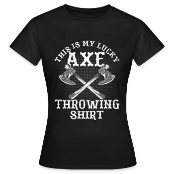 Axt Werfer Axt Werfen Axt Geschenk - Frauen T-Shirt - Schwarz - Vorne - AI Model Female 172 dark (172cm)