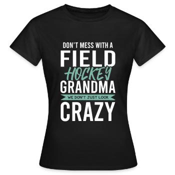 fieldhockey großmutter - Frauen T-Shirt - Schwarz - Vorne - AI Model Female 172 dark (172cm)