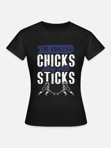 Feldhockey chicks - Frauen T-Shirt - Schwarz