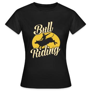 Taureau Équitation Western - T-shirt Femme - noir - Devant - AI Model Female 172 dark (172cm)