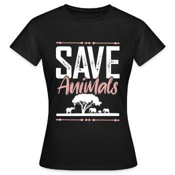 Slogan sur le bien-être animal - T-shirt Femme - noir - Devant - AI Model Female 172 dark (172cm)