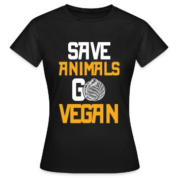 Activistes des droits des animaux végétaliens - T-shirt Femme - noir - Devant - AI Model Female 172 dark (172cm)