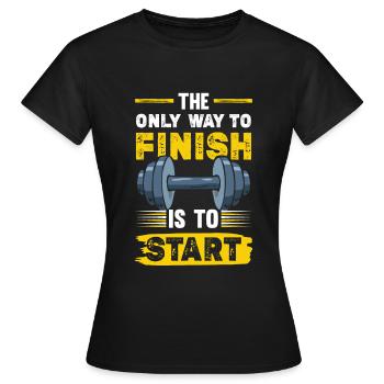 Fitness Workout - Women's T-Shirt - black - Front - AI Model Female 172 dark (172cm)