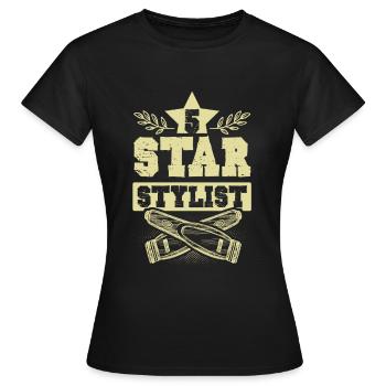 Styliste 5 étoiles - T-shirt Femme - noir - Devant - AI Model Female 172 dark (172cm)