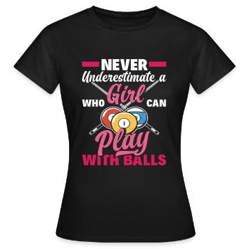 Billard Filles Femmes - T-shirt Femme - noir - Devant - AI Model Female 172 dark (172cm)