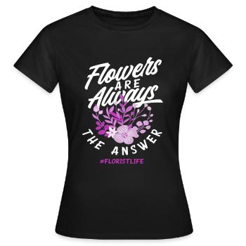 Doux Fleuristes Fleuristes Cadeau Fleuristes - T-shirt Femme - noir - Devant - AI Model Female 172 dark (172cm)
