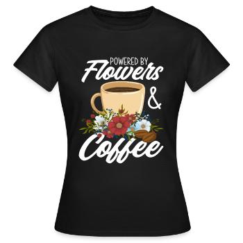 Fleur Café Fleuriste Fleuriste Fleuriste - T-shirt Femme - noir - Devant - AI Model Female 172 dark (172cm)