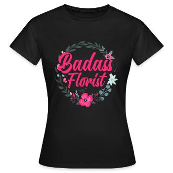 Fleuriste robuste - T-shirt Femme - noir - Devant - AI Model Female 172 dark (172cm)