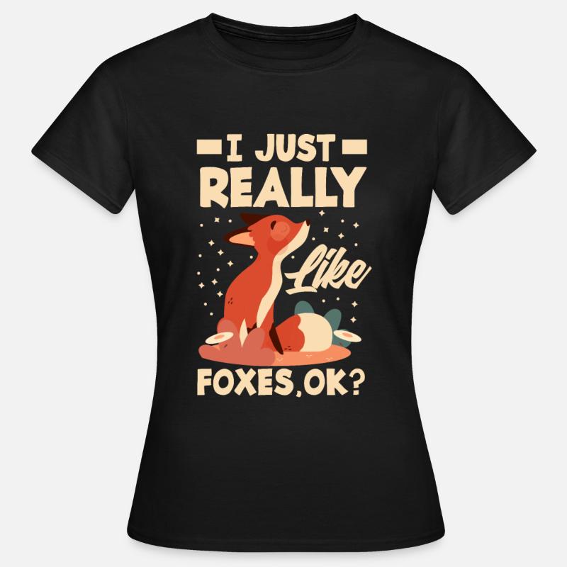 Fox Foxes Animals Gift Idea - Women's T-Shirt - black