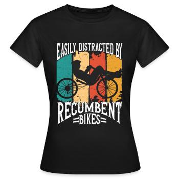 Liegerad Liegeradfahrer Radfahrer - Frauen T-Shirt - Schwarz - Vorne - AI Model Female 172 dark (172cm)