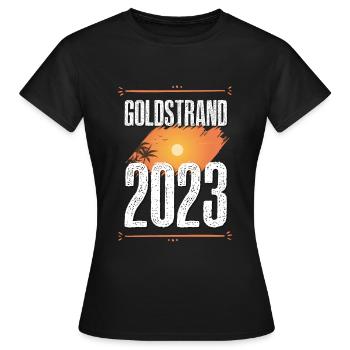 Goldstrand 2023 - Frauen T-Shirt - Schwarz - Vorne - AI Model Female 172 dark (172cm)