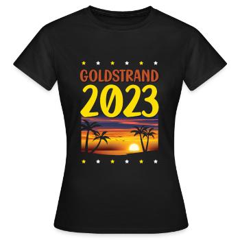 Goldstrand 2023 - Frauen T-Shirt - Schwarz - Vorne - AI Model Female 172 dark (172cm)