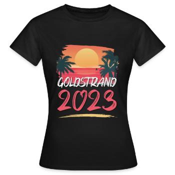 Goldstrand 2023 - Frauen T-Shirt - Schwarz - Vorne - AI Model Female 172 dark (172cm)
