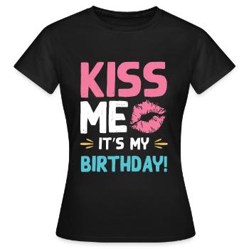 Anniversaire de Kiss Me - T-shirt Femme - noir - Devant - AI Model Female 172 dark (172cm)