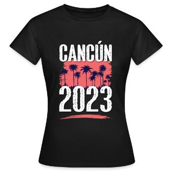 Cancun 2023 - T-shirt Femme - noir - Devant - AI Model Female 172 dark (172cm)