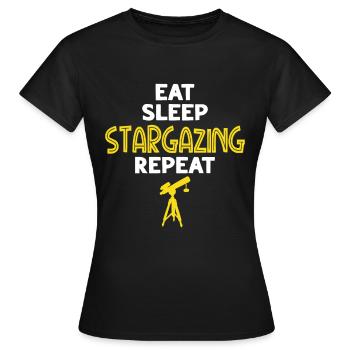 Stargazer Gift Kosmologie Stargazing - Frauen T-Shirt - Schwarz - Vorne - AI Model Female 172 dark (172cm)