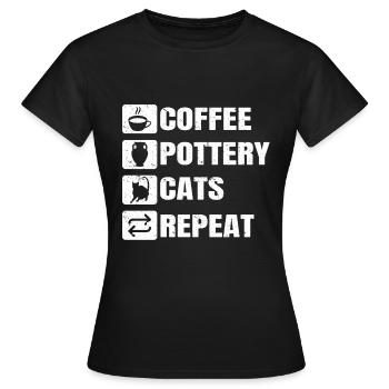 Four en céramique Cermaicist Pot de four en argile céramique - T-shirt Femme - noir - Devant - AI Model Female 172 dark (172cm)