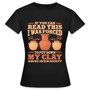 Four en céramique Cermaicist Pot de four en argile céramique - T-shirt Femme - noir - Devant - AI Model Female 172 dark (172cm)
