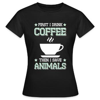 Coffee Animal Welfare - Women's T-Shirt - black - Front - AI Model Female 172 dark (172cm)