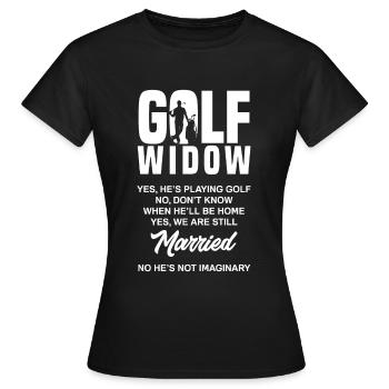 Golf Witwe Lustiges Golfer Ehefrau Geschenk - Frauen T-Shirt - Schwarz - Vorne - AI Model Female 172 dark (172cm)