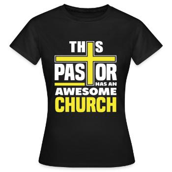 Pasteur Pasteur Église Tolle Don spirituel - T-shirt Femme - noir - Devant - AI Model Female 172 dark (172cm)