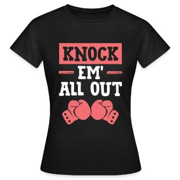 Boxe KO - T-shirt Femme - noir - Devant - AI Model Female 172 dark (172cm)