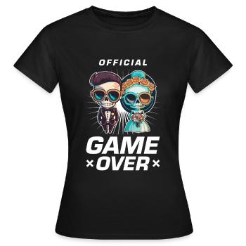 Hochzeitspaar Game Over Brautpaar Jga - Frauen T-Shirt - Schwarz - Vorne - AI Model Female 172 dark (172cm)