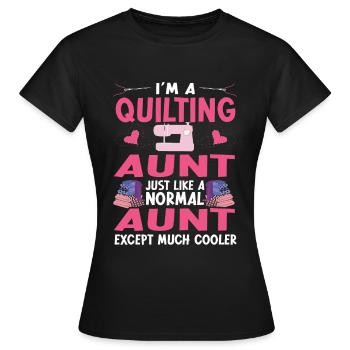 Quilten Geschenk Nähen Stricken Quilter - Frauen T-Shirt - Schwarz - Vorne - AI Model Female 172 dark (172cm)