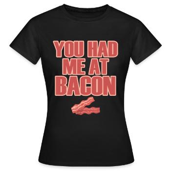 Bacon Gift Bacon Saying Food Bacon - Women's T-Shirt - black - Front - AI Model Female 172 dark (172cm)
