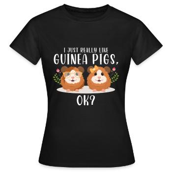 Cochon d’Inde Cadeau Pet Cochon d’Inde - T-shirt Femme - noir - Devant - AI Model Female 172 dark (172cm)