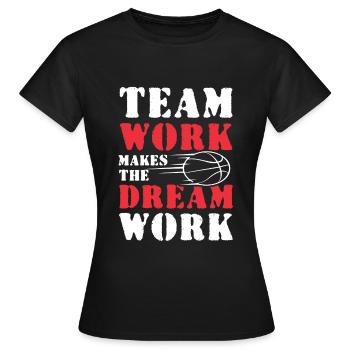 Travail d’équipe Basketball - T-shirt Femme - noir - Devant - AI Model Female 172 dark (172cm)