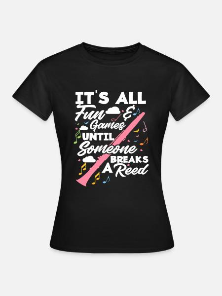 Lustiges Klarinette Klarinettenspieler Geschenk - Frauen T-Shirt - Schwarz