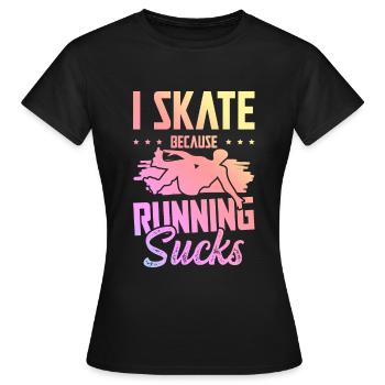 skate skaten - Frauen T-Shirt - Schwarz - Vorne - AI Model Female 172 dark (172cm)