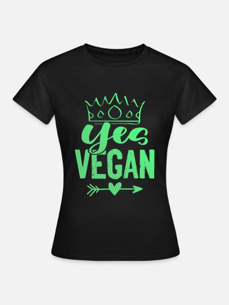 ja vegan - Frauen T-Shirt - Schwarz