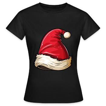 Chapeau de Père Noël chapeau - T-shirt Femme - noir - Devant - AI Model Female 172 dark (172cm)