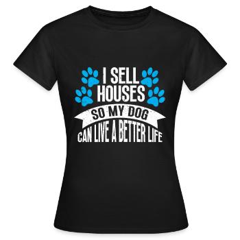 Agents immobiliers Agents immobiliers - T-shirt Femme - noir - Devant - AI Model Female 172 dark (172cm)