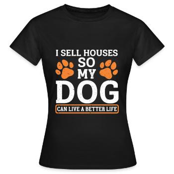 Agents immobiliers Agents immobiliers - T-shirt Femme - noir - Devant - AI Model Female 172 dark (172cm)