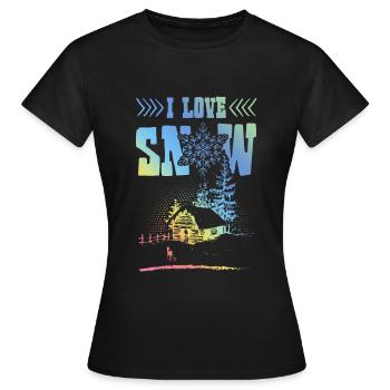 J’adore la neige - T-shirt Femme - noir - Devant - AI Model Female 172 dark (172cm)