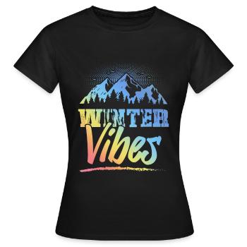 Ambiance hivernale - T-shirt Femme - noir - Devant - AI Model Female 172 dark (172cm)