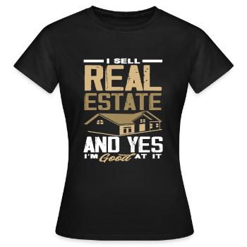 Agent immobilier - T-shirt Femme - noir - Devant - AI Model Female 172 dark (172cm)