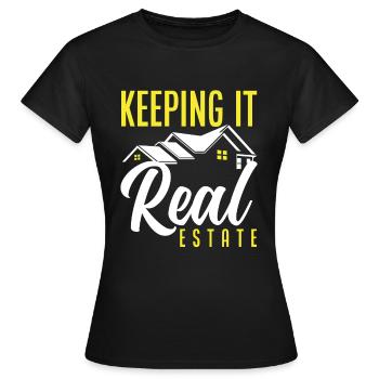 Immobilienmakler Haus Verkäufer - Frauen T-Shirt - Schwarz - Vorne - AI Model Female 172 dark (172cm)