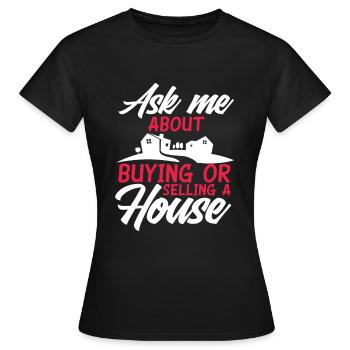 Agent immobilier - T-shirt Femme - noir - Devant - AI Model Female 172 dark (172cm)