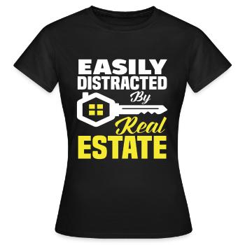 Lustiger Immobilienmakler Spruch - Frauen T-Shirt - Schwarz - Vorne - AI Model Female 172 dark (172cm)