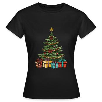 Tanne Xmas Weihnachten - Frauen T-Shirt - Schwarz - Vorne - AI Model Female 172 dark (172cm)