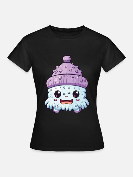 Winter Eskimo Comic Winterlich - Frauen T-Shirt - Schwarz