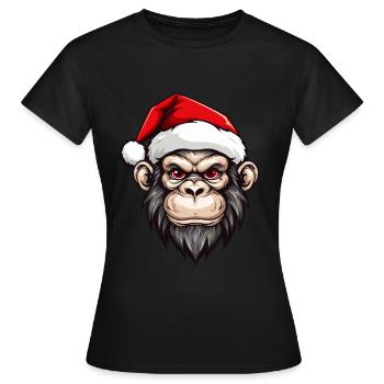 Tête de singe Noël Noël - T-shirt Femme - noir - Devant - AI Model Female 172 dark (172cm)