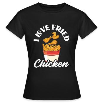 J’adore le poulet frit - T-shirt Femme - noir - Devant - AI Model Female 172 dark (172cm)