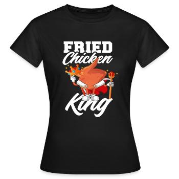 Roi du poulet frit - T-shirt Femme - noir - Devant - AI Model Female 172 dark (172cm)