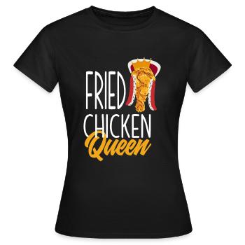 Reine du poulet frit - T-shirt Femme - noir - Devant - AI Model Female 172 dark (172cm)
